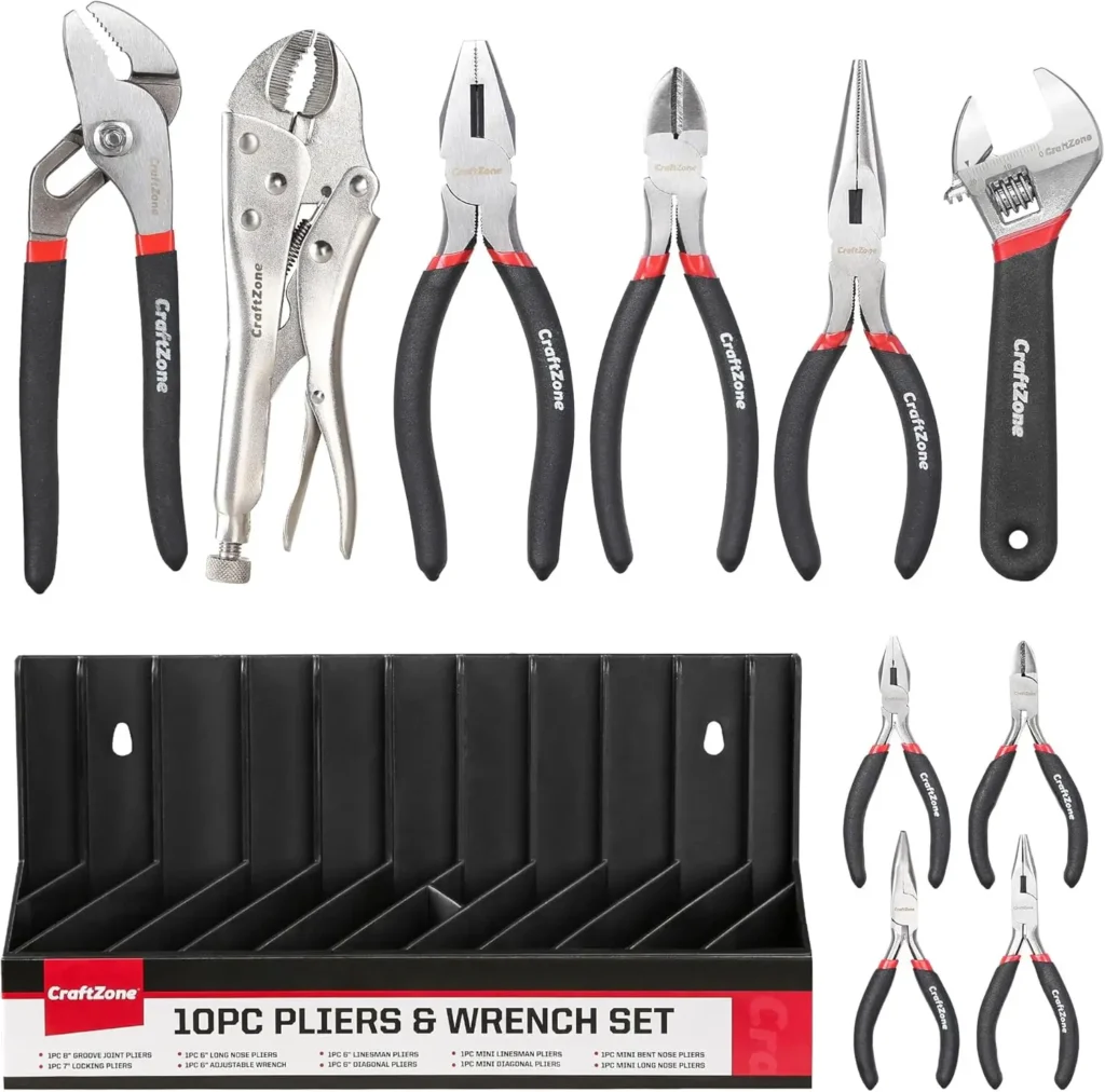 Craftzone 10pc Pliers & Wrench Set