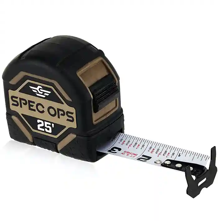 Spec Ops Tools 25-Foot Tape Measure, Double-Sided Blade, Military-Grade Composite Case, 3% Donated to Veterans