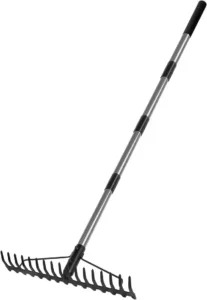 Walensee 5.4FT Bow Rake Heavy Duty Garden Rake with Stainless Steel Handle, 17 Steel Tines Metal Head - Long handled tools for gardening