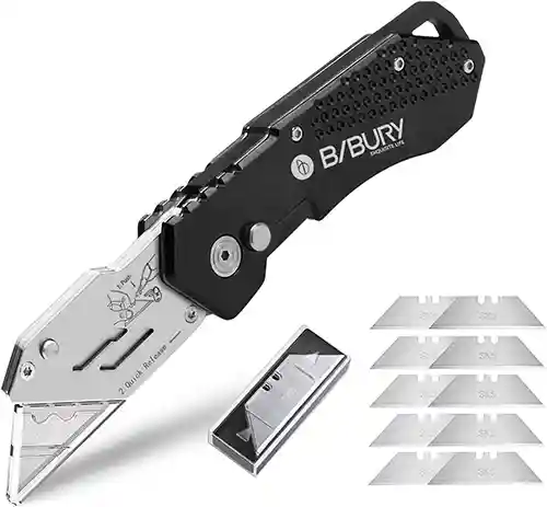 Utility Knife, BIBURY Upgraded Version Heavy Duty Box Cutter - Best tool to cut carpet