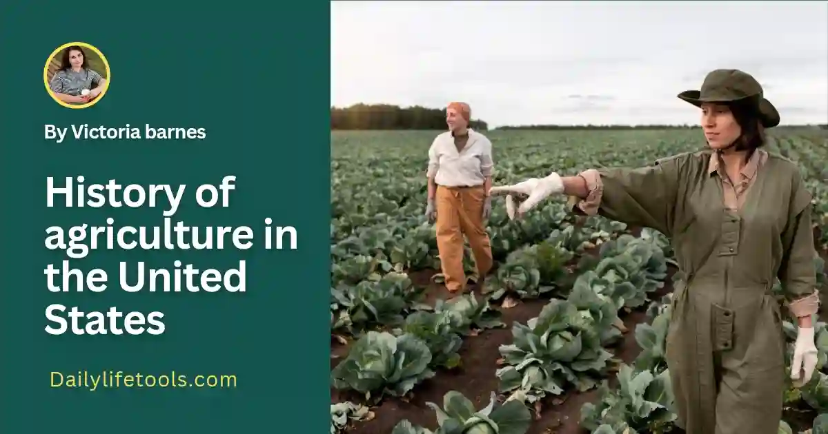 Illustration depicting the historical evolution of agriculture in the United States.