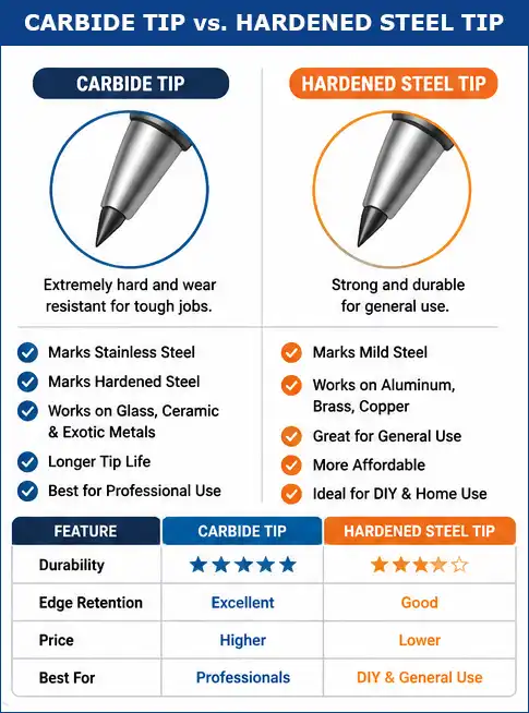 Carbide Tip vs. Hardened Steel Tip
