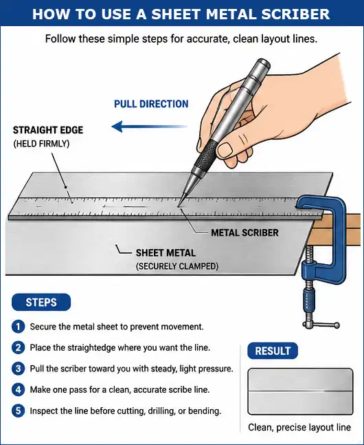 How to use a sheet metal scriber