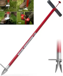 Garden Weasel WeedPopper Step & Twist - Long Handle Easy Weeding and Puller Stand Up Tool