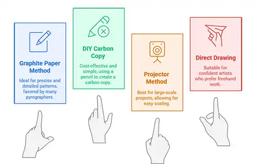 How to Transfer a Pattern for Wood Burning (4 Tested Methods) infographic