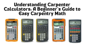 A display of multiple Construction Master Pro and 5 calculators, demonstrating various models of carpenter calculators for simplifying and understanding carpentry math. Understanding Carpenter Calculators_ A Beginner’s Guide to Easy Carpentry Math