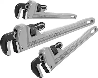 DURATECH 3-Piece Aluminum Pipe Wrench Set - Best Pipe Wrenches for Plumbers & DIYers