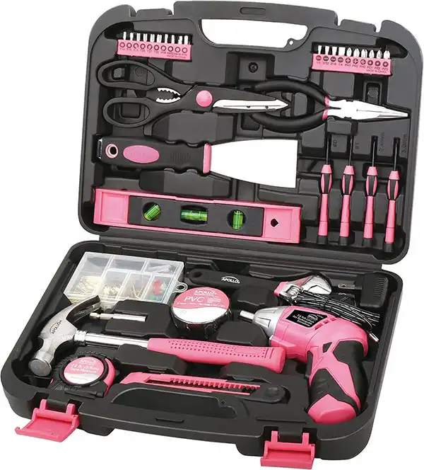 Apollo-Tools-135-Piece-Household-Pink-Hand-Tools-Set-with-Pivoting-Dual