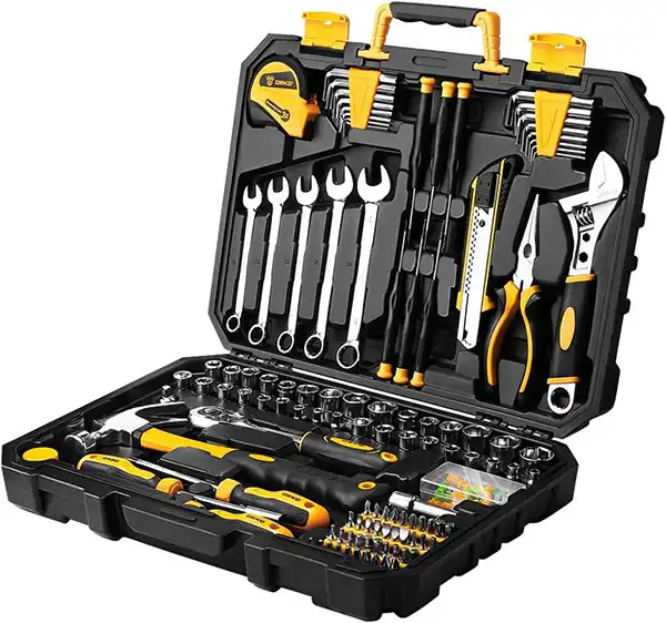 DEKOPRO 158 Piece Tool Set General Household Hand Tool Kit